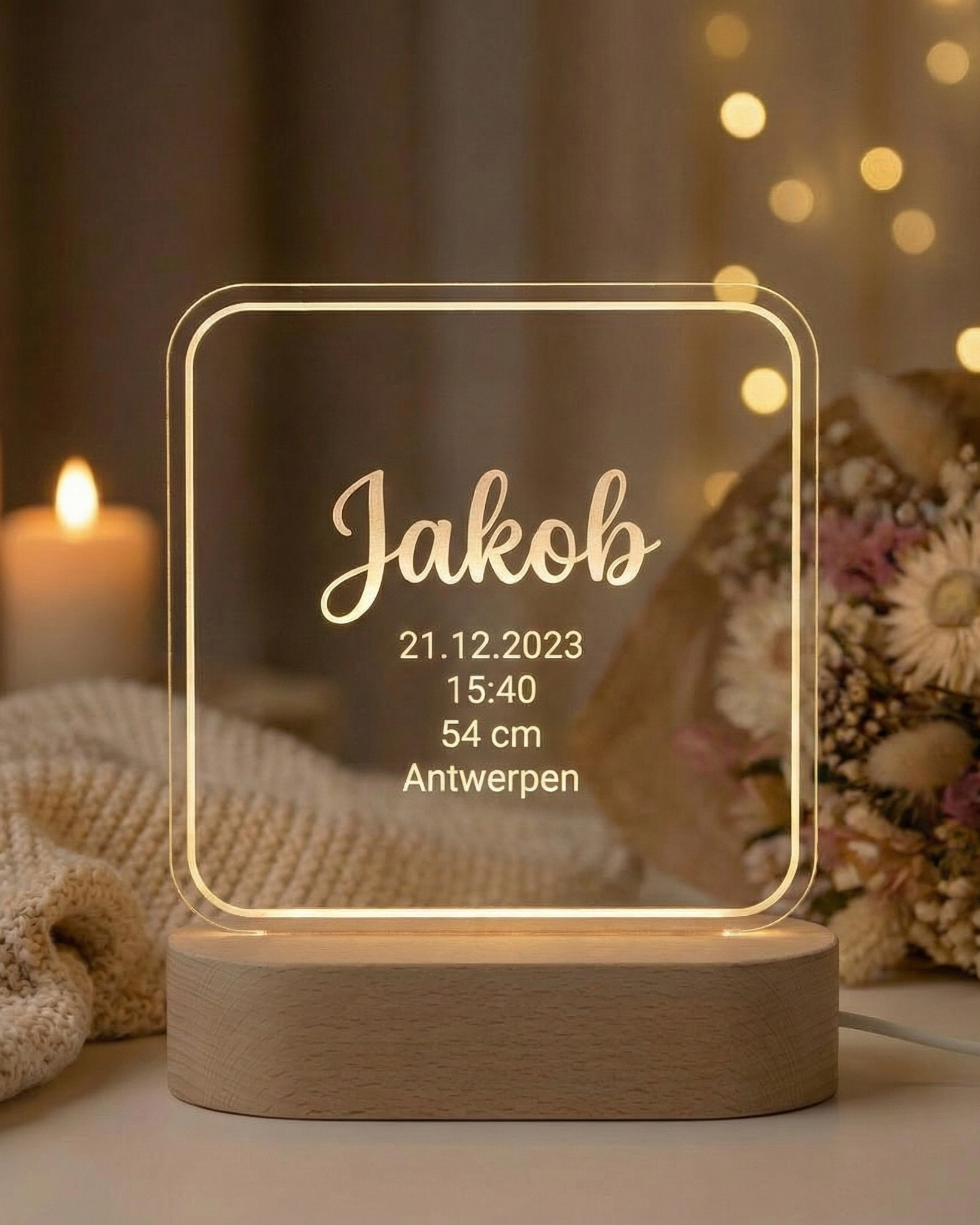 FirstLight™ — Birth Stats Lamp