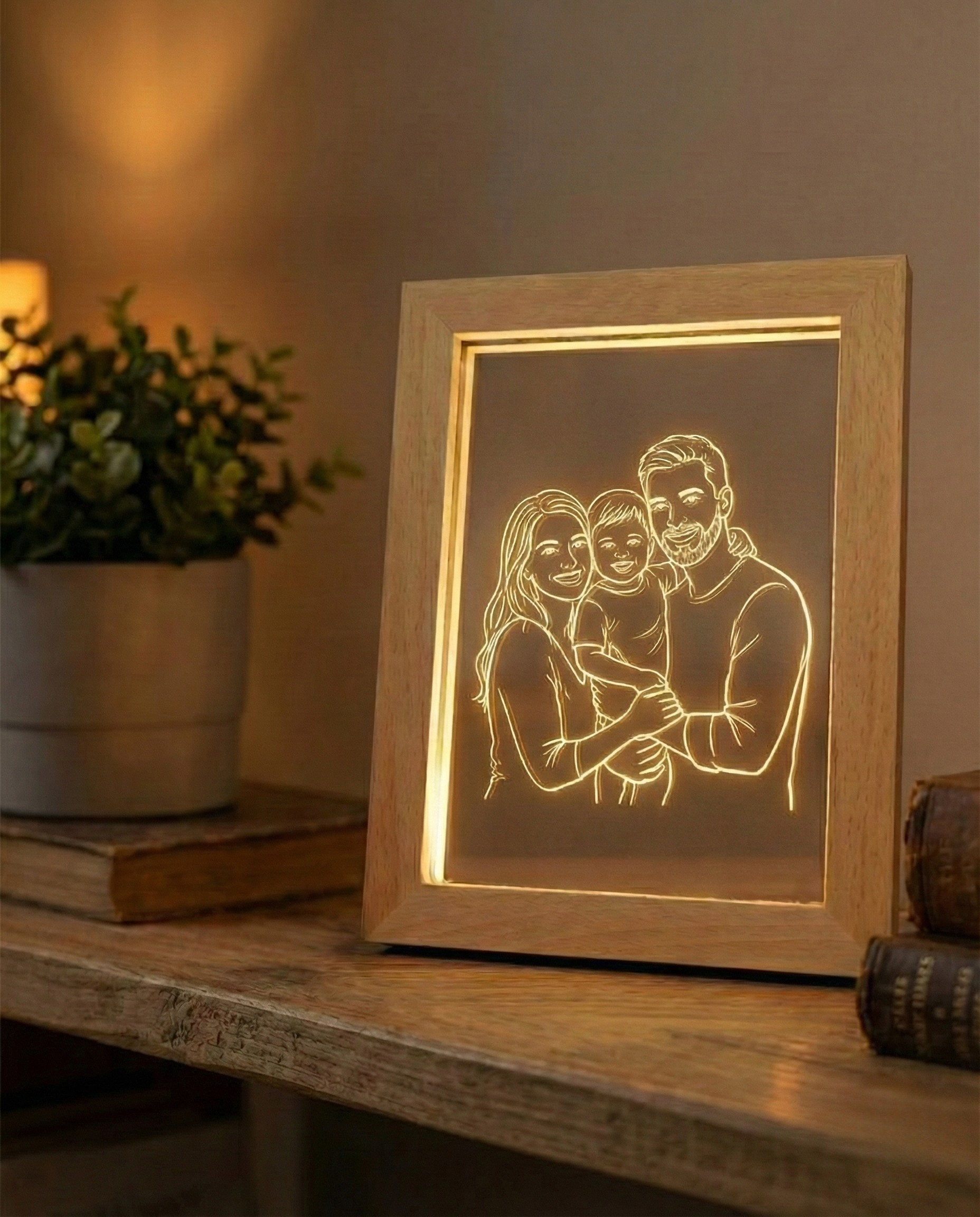 StoryFrame™ — Gerahmte Line-Art Lampe
