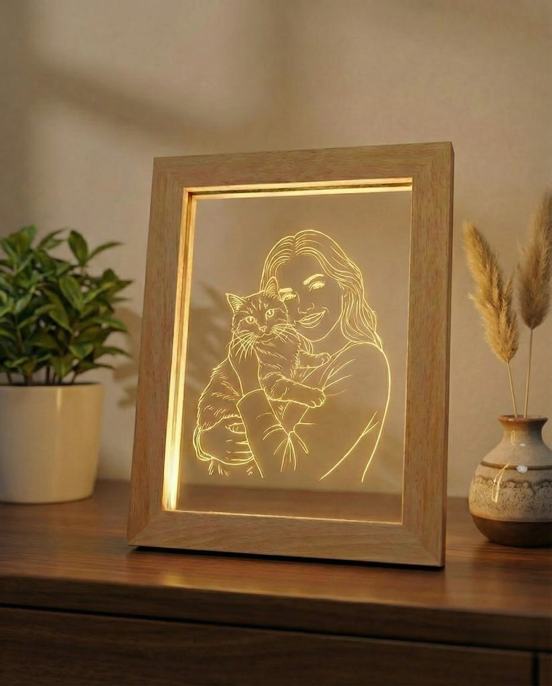 StoryFrame™ — Gerahmte Line-Art Lampe